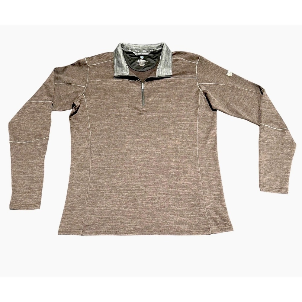 Kuhl Ryzer 1/4‎ Zip Sweater Mens Large Brown Performance Tech Pullover Gorpcore